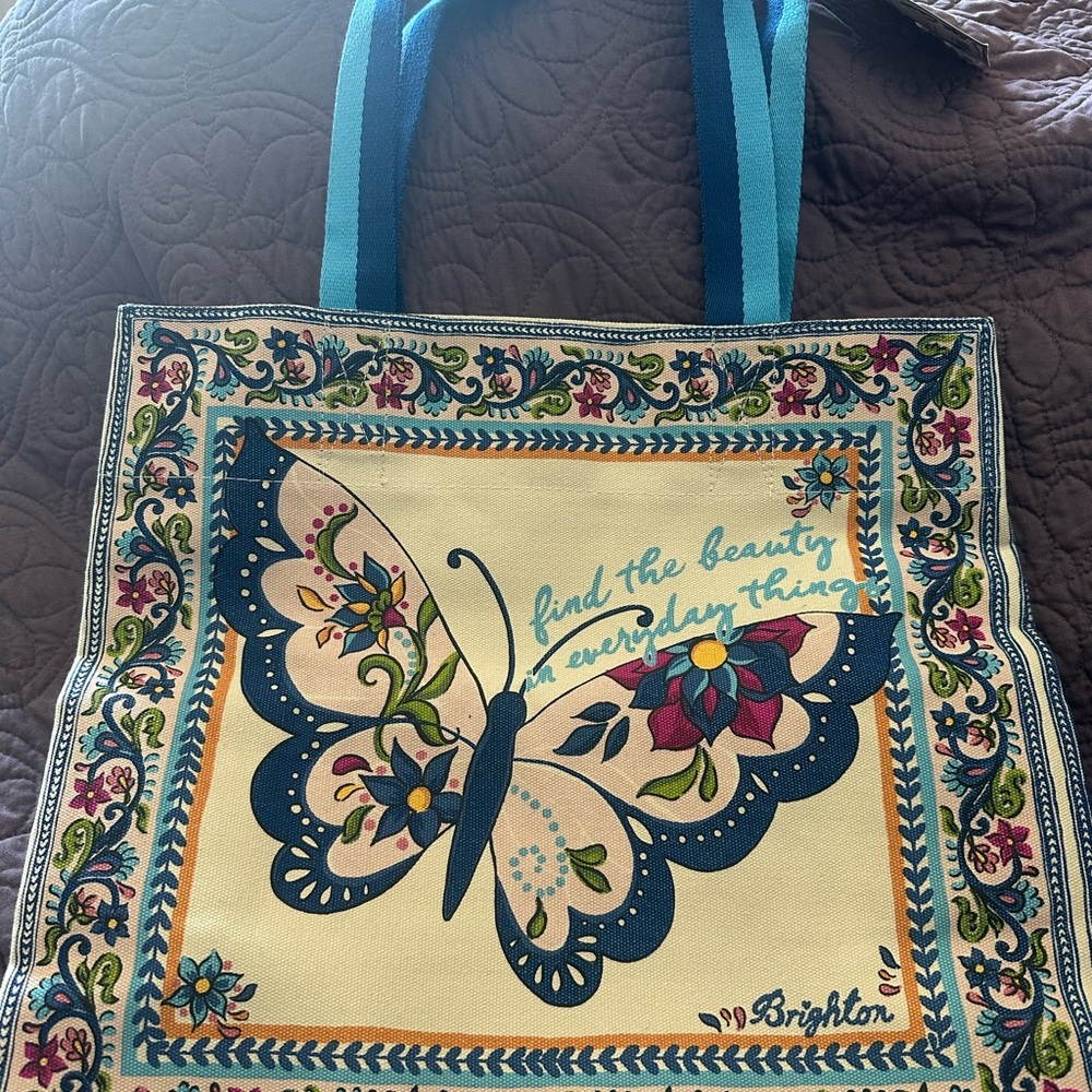 Brighton Blue and Cream Butterfly Tote